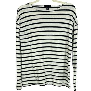 J. Crew 100% Cotton Nautical Black and White Striped XS Top